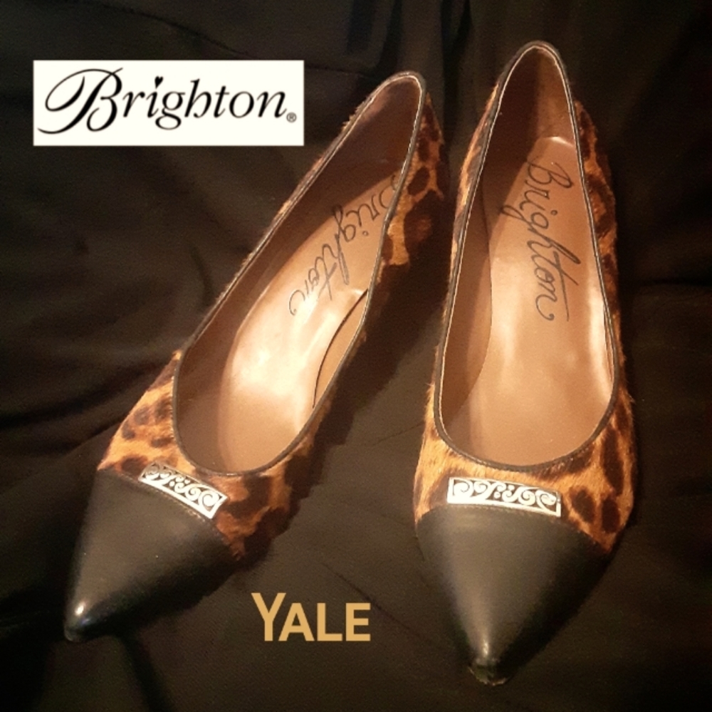 Brighton YALE Bench Made 100% Leather Heels: Leopard Print with Jewelry